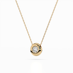 Diamantanhänger in 0,15 Karat, Gelbgold 585 / 14 Karat, mit einer 585ger Goldkette in 40 cm lang, Gewicht ca. 2,2 g.