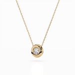 Diamantanhänger in 0,15 Karat, Gelbgold 585 / 14 Karat, mit einer 585ger Goldkette, Gewicht ca. 2,2 g.