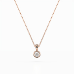 Diamantanhänger in 0,1 Karat, Rotgold 585 / 14 Karat, mit einer 585ger Goldkette, Gewicht ca. 1,6 g.
