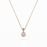Diamantanhänger in 0,1 Karat, Rotgold 585 / 14 Karat, mit einer 585ger Goldkette, Gewicht ca. 1,6 g.