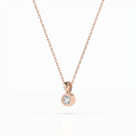 Diamantanhänger in 0,1 Karat, Rotgold 585 / 14 Karat, mit einer 585ger Goldkette, Gewicht ca. 1,6 g.