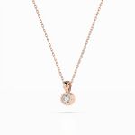 Diamantanhänger in 0,1 Karat, Rotgold 585 / 14 Karat, mit einer 585ger Goldkette, Gewicht ca. 1,6 g.
