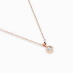 Diamantanhänger in 0,1 Karat, Rotgold 585 / 14 Karat, mit einer 585ger Goldkette, Gewicht ca. 1,6 g.