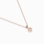 Diamantanhänger in 0,1 Karat, Rotgold 585 / 14 Karat, mit einer 585ger Goldkette, Gewicht ca. 1,6 g.