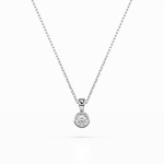 Diamantanhänger in 0,1 Karat, Weißgold 585 / 14 Karat, mit einer 585ger Goldkette in 40 cm lang, Gewicht ca. 1,6 g.