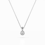 Diamantanhänger in 0,1 Karat, Weißgold 585 / 14 Karat, mit einer 585ger Goldkette, Gewicht ca. 1,6 g.