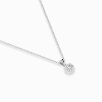 Diamantanhänger in 0,1 Karat, Weißgold 585 / 14 Karat, mit einer 585ger Goldkette in 40 cm lang, Gewicht ca. 1,6 g.