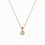 Diamantanhänger in 0,1 Karat, Gelbgold 585 / 14 Karat, mit einer 585ger Goldkette in 42 cm lang, Gewicht ca. 1,6 g.