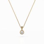 Diamantanhänger in 0,1 Karat, Gelbgold 585 / 14 Karat, mit einer 585ger Goldkette, Gewicht ca. 1,6 g.