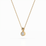 Diamantanhänger in 0,1 Karat, Gelbgold 585 / 14 Karat, mit einer 585ger Goldkette in 42 cm lang, Gewicht ca. 1,6 g.
