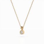 Diamantanhänger in 0,1 Karat, Gelbgold 585 / 14 Karat, mit einer 585ger Goldkette, Gewicht ca. 1,6 g.