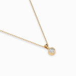 Diamantanhänger in 0,1 Karat, Gelbgold 585 / 14 Karat, mit einer 585ger Goldkette in 42 cm lang, Gewicht ca. 1,6 g.