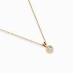Diamantanhänger in 0,1 Karat, Gelbgold 585 / 14 Karat, mit einer 585ger Goldkette, Gewicht ca. 1,6 g.