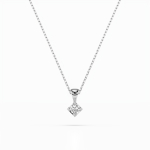 Diamantanhänger in 0,08 Karat, Weißgold 585 / 14 Karat, mit einer 585ger Goldkette, Gewicht ca. 1,5 g.