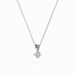 Diamantanhänger in 0,08 Karat, Weißgold 585 / 14 Karat, mit einer 585ger Goldkette, Gewicht ca. 1,5 g.
