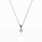 Diamantanhänger in 0,08 Karat, Weißgold 585 / 14 Karat, mit einer 585ger Goldkette, Gewicht ca. 1,5 g.