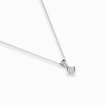 Diamantanhänger in 0,08 Karat, Weißgold 585 / 14 Karat, mit einer 585ger Goldkette, Gewicht ca. 1,5 g.