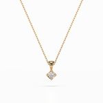 Diamantanhänger in 0,08 Karat, Gelbgold 585 / 14 Karat, mit einer 585ger Goldkette, Gewicht ca. 1,5 g.
