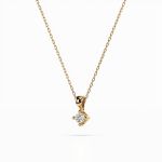 Diamantanhänger in 0,08 Karat, Gelbgold 585 / 14 Karat, mit einer 585ger Goldkette, Gewicht ca. 1,5 g.