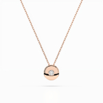 Diamantanhänger in 0,04 Karat, Rotgold 585 / 14 Karat, mit einer 585ger Goldkette in 42 cm lang, Gewicht ca. 1,8 g.