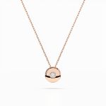 Diamantanhänger in 0,04 Karat, Rotgold 585 / 14 Karat, mit einer 585ger Goldkette, Gewicht ca. 1,8 g.