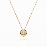Diamantanhänger in 0,04 Karat, Gelbgold 585 / 14 Karat, mit einer 585ger Goldkette in 40 cm lang, Gewicht ca. 1,8 g.