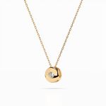 Diamantanhänger in 0,04 Karat, Gelbgold 585 / 14 Karat, mit einer 585ger Goldkette, Gewicht ca. 1,8 g.