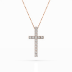 Diamantanhänger in 0,2 Karat, Rotgold 585 / 14 Karat, mit einer 585ger Goldkette in 40 cm lang, Gewicht ca. 2,3 g.