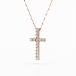 Diamantanhänger in 0,2 Karat, Rotgold 585 / 14 Karat, mit einer 585ger Goldkette in 40 cm lang, Gewicht ca. 2,3 g.