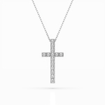 Diamantanhänger in 0,2 Karat, Weißgold 585 / 14 Karat, mit einer 585ger Goldkette in 40 cm lang, Gewicht ca. 2,3 g.