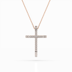 Diamantanhänger in 0,14 Karat, Rotgold 585 / 14 Karat, mit einer 585ger Goldkette in 40 cm lang, Gewicht ca. 2,2 g.