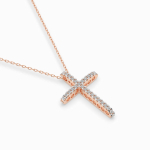 Diamantanhänger in 0,14 Karat, Rotgold 585 / 14 Karat, mit einer 585ger Goldkette in 40 cm lang, Gewicht ca. 2,2 g.