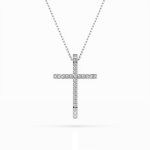 Diamantanhänger in 0,14 Karat, Weißgold 585 / 14 Karat, mit einer 585ger Goldkette, Gewicht ca. 2,2 g.