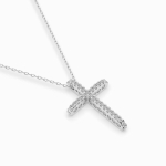 Diamantanhänger in 0,14 Karat, Weißgold 585 / 14 Karat, mit einer 585ger Goldkette in 40 cm lang, Gewicht ca. 2,2 g.