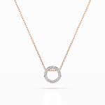 Diamantanhänger in 0,09 Karat, Rotgold 585 / 14 Karat, mit einer 585ger Goldkette in 40 cm lang, Gewicht ca. 1,8 g.