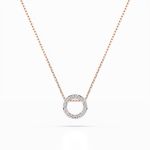 Diamantanhänger in 0,09 Karat, Rotgold 585 / 14 Karat, mit einer 585ger Goldkette, Gewicht ca. 1,8 g.