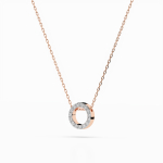 Diamantanhänger in 0,09 Karat, Rotgold 585 / 14 Karat, mit einer 585ger Goldkette in 40 cm lang, Gewicht ca. 1,8 g.