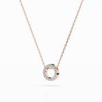 Diamantanhänger in 0,09 Karat, Rotgold 585 / 14 Karat, mit einer 585ger Goldkette, Gewicht ca. 1,8 g.