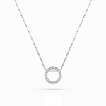 Diamantanhänger in 0,09 Karat, Weißgold 585 / 14 Karat, mit einer 585ger Goldkette in 40 cm lang, Gewicht ca. 1,8 g.