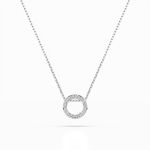 Diamantanhänger in 0,09 Karat, Weißgold 585 / 14 Karat, mit einer 585ger Goldkette, Gewicht ca. 1,8 g.