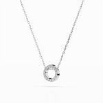 Diamantanhänger in 0,09 Karat, Weißgold 585 / 14 Karat, mit einer 585ger Goldkette, Gewicht ca. 1,8 g.
