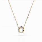 Diamantanhänger in 0,09 Karat, Gelbgold 585 / 14 Karat, mit einer 585ger Goldkette, Gewicht ca. 1,8 g.