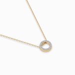 Diamantanhänger in 0,09 Karat, Gelbgold 585 / 14 Karat, mit einer 585ger Goldkette, Gewicht ca. 1,8 g.