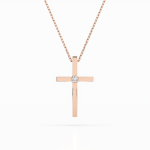 Diamantanhänger in 0,03 Karat, Rotgold 585 / 14 Karat, mit einer 585ger Goldkette in 42 cm lang, Gewicht ca. 2 g.