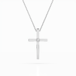 Diamantanhänger in 0,03 Karat, Weißgold 585 / 14 Karat, mit einer 585ger Goldkette in 42 cm lang, Gewicht ca. 2 g.
