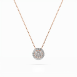 Diamantanhänger in 0,19 Karat, Rotgold 585 / 14 Karat, mit einer 585ger Goldkette in 40 cm lang, Gewicht ca. 1,8 g.