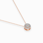 Diamantanhänger in 0,19 Karat, Rotgold 585 / 14 Karat, mit einer 585ger Goldkette in 42 cm lang, Gewicht ca. 1,8 g.