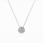 Diamantanhänger in 0,19 Karat, Weißgold 585 / 14 Karat, mit einer 585ger Goldkette, Gewicht ca. 1,8 g.