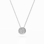 Diamantanhänger in 0,19 Karat, Weißgold 585 / 14 Karat, mit einer 585ger Goldkette, Gewicht ca. 1,8 g.