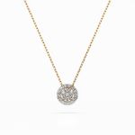 Diamantanhänger in 0,19 Karat, Gelbgold 585 / 14 Karat, mit einer 585ger Goldkette, Gewicht ca. 1,8 g.